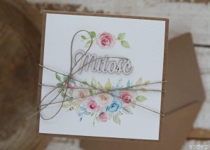 Kartka na ślub boho napis Miłość ręcznie robiona