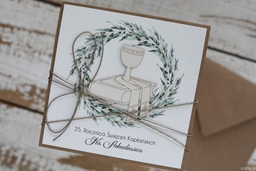 Kartka dla księdza z okazji święceń kapłańskich z personalizacją - rocznica święceń podziękowanie na komunię SORTE.pl
