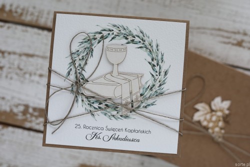 Kartka dla księdza z okazji święceń kapłańskich z personalizacją - rocznica święceń podziękowanie na komunię SORTE.pl
