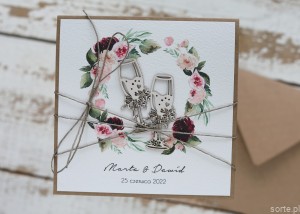 Personalizowany prezent - wyjątkowa kartka ślubna ręcznie robiona w stylu boho z sercem na ślub pomysł prezent ślubny z personalizacją + personalizowane najpiękniejsze życzenia ślubne od rodziców, chrzestnych, świadków - wedding card