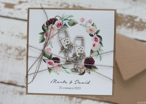 Personalizowany prezent - wyjątkowa kartka ślubna ręcznie robiona w stylu boho z sercem na ślub pomysł prezent ślubny z personalizacją + personalizowane najpiękniejsze życzenia ślubne od rodziców, chrzestnych, świadków - wedding card