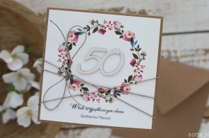 Rustykalna kartka ręcznie robiona na 50 urodziny