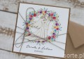 Personalizowany prezent - wyjątkowa kartka ślubna ręcznie robiona w stylu boho z sercem na ślub pomysł prezent ślubny z personalizacją + personalizowane najpiękniejsze życzenia ślubne od rodziców, chrzestnych, świadków - wedding card SORTE.pl