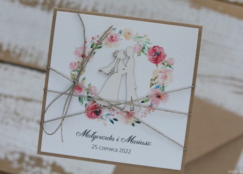 Personalizowany prezent - wyjątkowa kartka ślubna ręcznie robiona w stylu boho na ślub pomysł prezent ślubny z personalizacją + personalizowane najpiękniejsze życzenia ślubne od rodziców, matki chrzestnej, ojca chrzestnego, świadków - Wedding Card