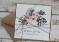 Ręcznie robiona kartka ślubna z monsterą
