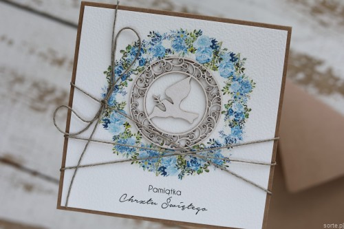 Wyjątkowa kartka ręcznie robiona na chrzest święty dla chłopca, prezent/pamiątka chrztu + najpiękniejsze życzenia