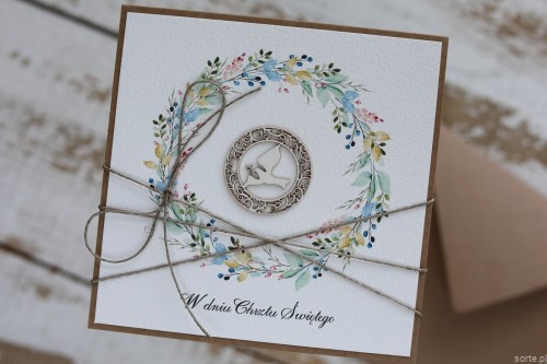 Wyjątkowa kartka ręcznie robiona na chrzest święty dla chłopca, prezent/pamiątka chrztu + najpiękniejsze życzenia