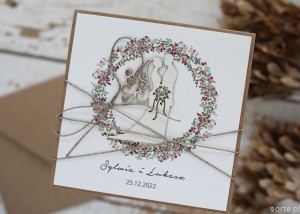 Personalizowany prezent - wyjątkowa kartka ślubna ręcznie robiona w stylu boho na ślub pomysł prezent ślubny z personalizacją + personalizowane najpiękniejsze życzenia ślubne od rodziców, matki chrzestnej, ojca chrzestnego, świadków - Wedding Card