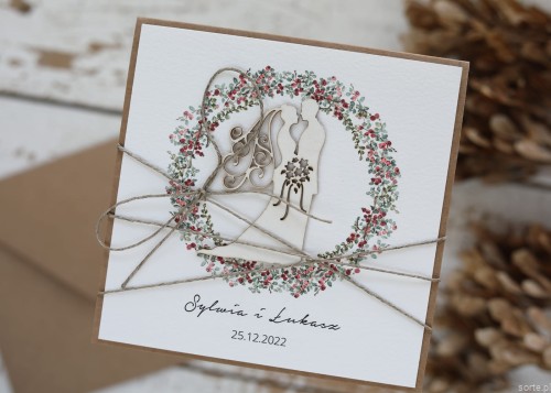 Personalizowany prezent - wyjątkowa kartka ślubna ręcznie robiona w stylu boho na ślub pomysł prezent ślubny z personalizacją + personalizowane najpiękniejsze życzenia ślubne od rodziców, matki chrzestnej, ojca chrzestnego, świadków - Wedding Card