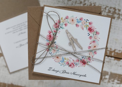 Ręcznie robiona kartka dla nauczyciela -prezent dzień nauczyciela matematyki  SORTE.pl