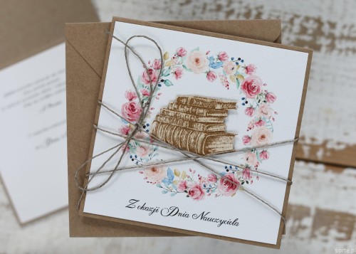 Ręcznie robiona kartka podziękowanie dla nauczyciela -prezent dzień nauczyciela