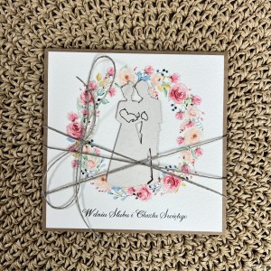 Personalizowany prezent - wyjątkowa kartka ślubna ręcznie robiona w stylu boho na ślub pomysł prezent ślubny z personalizacją od rodziców, chrzestnych, świadków + personalizowane najpiękniejsze życzenia ślubne na chrzest i ślub jednocześnie
