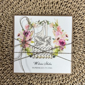 Unikatowa kartka ślubna ręcznie robiona - prezent ślubny + kartka na ślub i najpiękniejsze życzenia ślubne