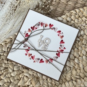 Wyjątkowa kartka na walentynki - walentynka LOVE