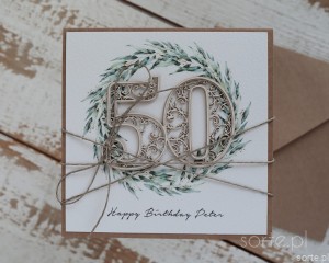 Handmade birthday card 50 years with personalization