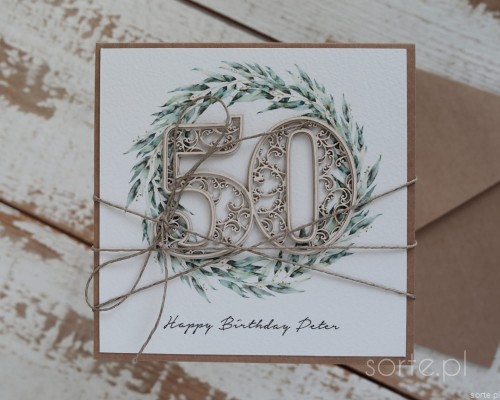 Handmade birthday card 50 years with personalization