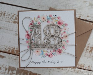 Handmade birthday card 18 years with personalization 