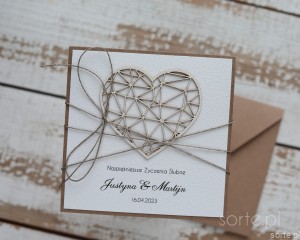 Personalizowany prezent - wyjątkowa kartka ślubna ręcznie robiona w stylu boho na ślub pomysł prezent ślubny z personalizacją + personalizowane najpiękniejsze życzenia ślubne od rodziców, matki chrzestnej, ojca chrzestnego, świadków - Wedding Card