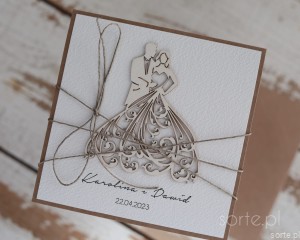 Personalizowany prezent - wyjątkowa kartka ślubna ręcznie robiona w stylu boho na ślub pomysł prezent ślubny z personalizacją + personalizowane najpiękniejsze życzenia ślubne od rodziców, matki chrzestnej, ojca chrzestnego, świadków