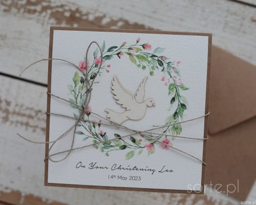 Handmade Christening card with personalization
