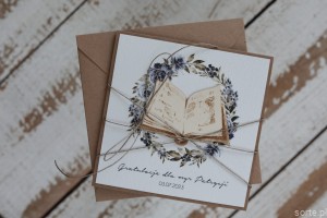 Personalizowana ręcznie robiona kartka gratulacje z okazji uzyskania absolutorium obrony pracy licencjackiej, magisterskiej, doktorskiej