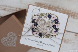 Personalizowany prezent kartka z pudełkiem na 25 rocznicę ślubu - jubileusz najpiękniejsze życzenia rocznicowe