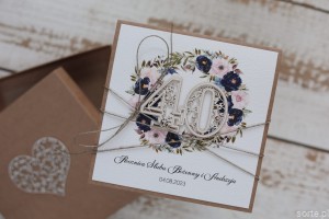 Personalizowany prezent kartka z pudełkiem na 40 rocznicę ślubu - jubileusz najpiękniejsze życzenia rocznicowe 