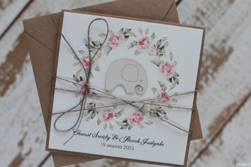 Personalizowany prezent - wyjątkowa personalizowana ręcznie robiona kartka dla dziewczynki na chrzest i urodziny/roczek jednocześnie + najpiękniejsze życzenia