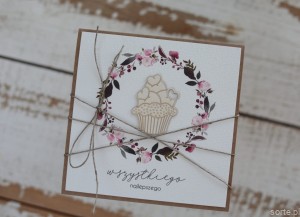 Wyjątkowa kartka urodzinowa babeczka z sercami