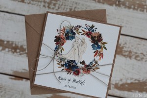 Personalizowany prezent - wyjątkowa kartka ślubna ręcznie robiona w stylu boho na ślub pomysł prezent ślubny z personalizacją + personalizowane najpiękniejsze życzenia ślubne od rodziców, matki chrzestnej, ojca chrzestnego, świadków - Wedding Card