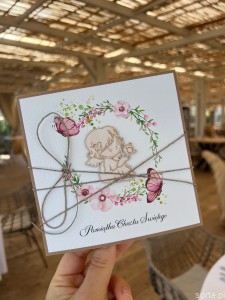 Kartka na chrzest dla dziewczynki - ręcznie robiona piękne życzenia na chrzciny