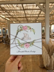 Kartka na chrzest dla dziewczynki - ręcznie robiona piękne życzenia na chrzciny