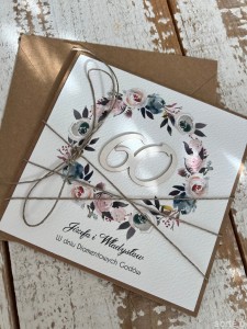 Wyjątkowa kartka ręcznie robiona z okazji 60 rocznicy ślubu z personalizacją + najpiękniejsze życzenia na rocznicę ślubu