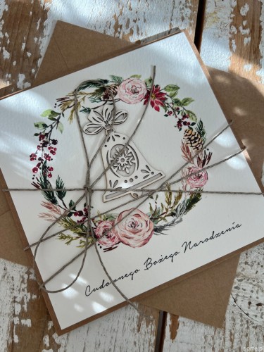 Wyjątkowa ręcznie robiona kartka świąteczna na Boże Narodzenie na piękne życzenia świąteczne - prezent 1.jpeg