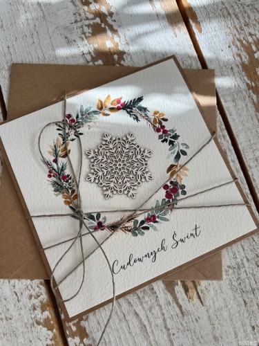 Wyjątkowa ręcznie robiona kartka świąteczna na Boże Narodzenie na piękne życzenia świąteczne - prezent 3.jpeg