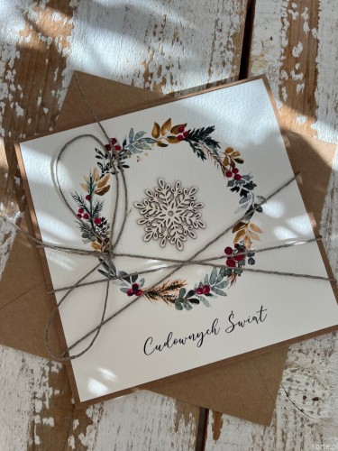 Wyjątkowa ręcznie robiona kartka świąteczna na Boże Narodzenie na piękne życzenia świąteczne - prezent 54.jpeg