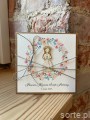 Personalizowana ręcznie robiona kartka komunijna, prezent na komunię - pamiątka komunii + najpiękniejsze życzenia dla dziewczynki, chłopca od matki chrzestnej, ojca chrzestnego, dziadków