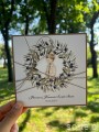 Personalizowana ręcznie robiona kartka komunijna, prezent na komunię - pamiątka komunii + najpiękniejsze życzenia dla dziewczynki, chłopca od matki chrzestnej, ojca chrzestnego, dziadków