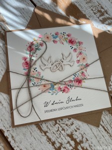 Rustykalna kartka ślubna, życzenia na ślub, idealny dodatek do prezentu ślubnego na pieniądze, koperta