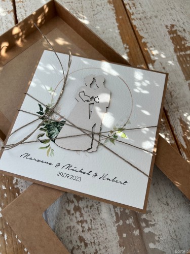 Personalizowany prezent na ślub i chrzest jednocześnie - życzenia - kartka ślubna personalizowana