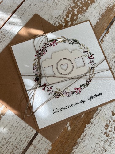Voucher handmade - ręcznie robione zaproszenia na sesję fotograficzną/zdjęciową -  - zestaw 3 szt.