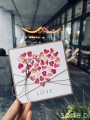 Ręcznie robiona kartka walentynkowa - walentynka napis LOVE