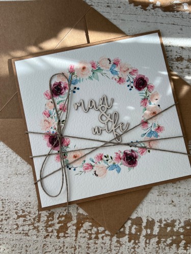 Kartka ślubna man&wife handmade wedding card