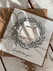 Ręcznie robiona kartka gratulacje z okazji uzyskania absolutorium obrony pracy licencjackiej, magisterskiej, doktorskiej, zakończenie liceum, zdanie matury