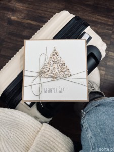 Wyjątkowe ręcznie robione kartki świąteczne z logo na Boże Narodzenie wianek świąteczny - ręcznie robiona kartka świąteczna firmowa - oferta dla firm