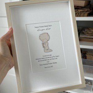 Pamiątka komunii w ramce - obrazek z personalizacją i życzeniami 