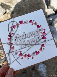 Ręcznie robiona kartka na dzień matki, dla mamy - Kochanej Mamie na walentynki 