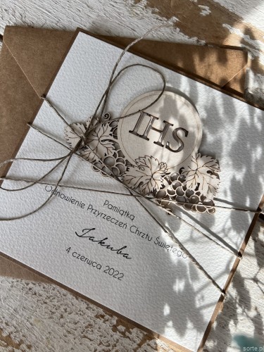 Personalizowana ręcznie robiona kartka - prezent i życzenia na rocznicę komunii - pamiątka - odnowienie przyrzeczeń chrztu świętego