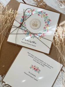 Najpiękniejsza ręcznie robiona kartka komunijna, prezent na komunię - pamiątka komunii + najpiękniejsze życzenia dla dziewczynki, chłopca od matki chrzestnej, ojca chrzestnego, dziadków