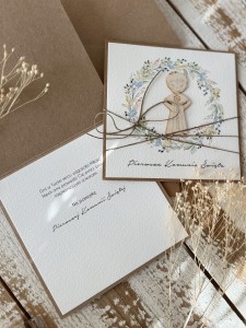 Kartka na komunię - pamiątka komunii ręcznie robiona pomysł na prezent komunijny - Pierwsza Komunia Święta najpiękniejsze życzenia komunijne